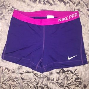 Purple Nike Pro Shorts